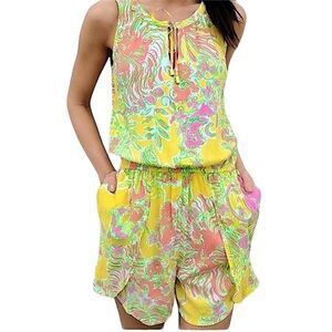 LILLY PULITZER X TARGET | Happy Place Romper in Challis Yellow Women’s Size S